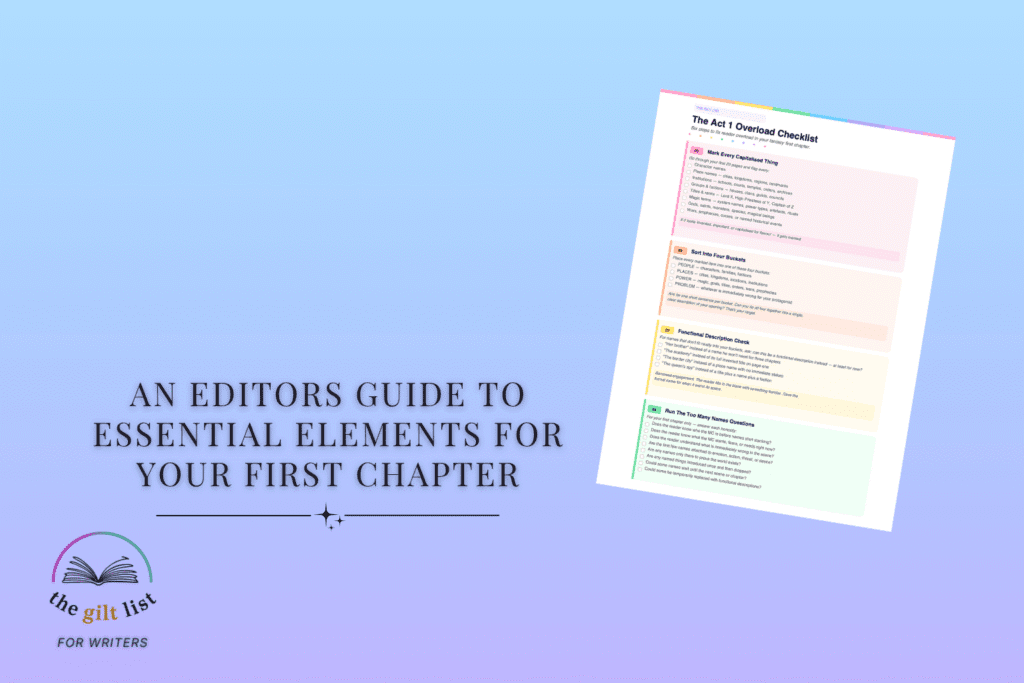 editors guide to your first chapter