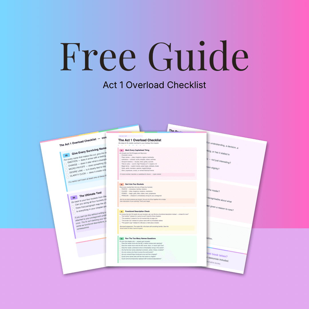 The Act 1 Overwhelm List free PDF for fantasy writers