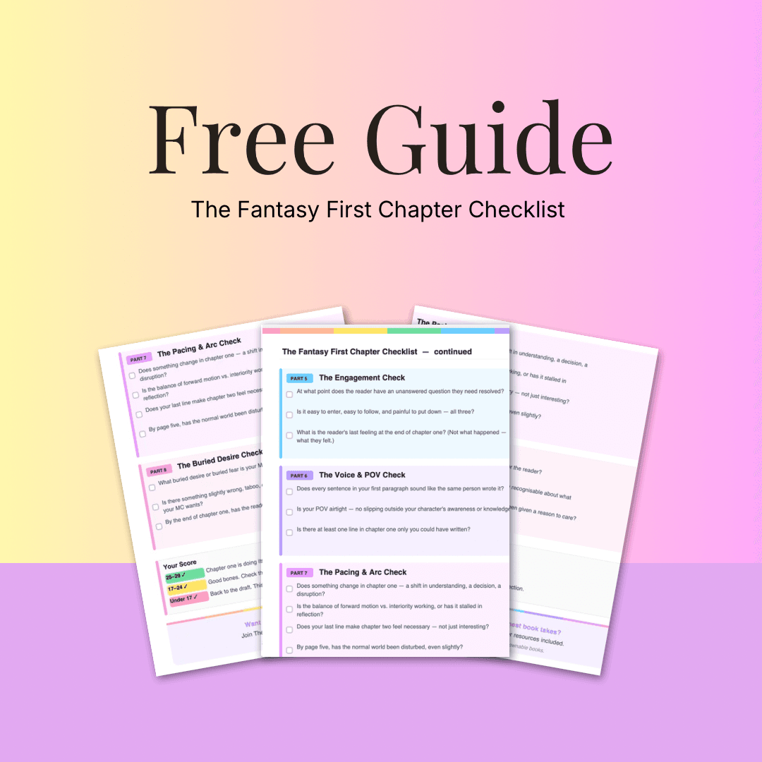 The First Chapter Checklist free PDF for fantasy and romantasy writers