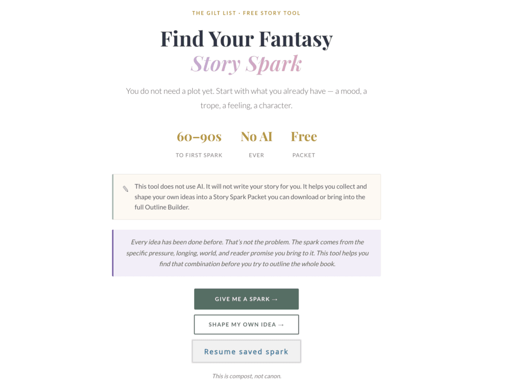 idea story generator fantasy romantasy